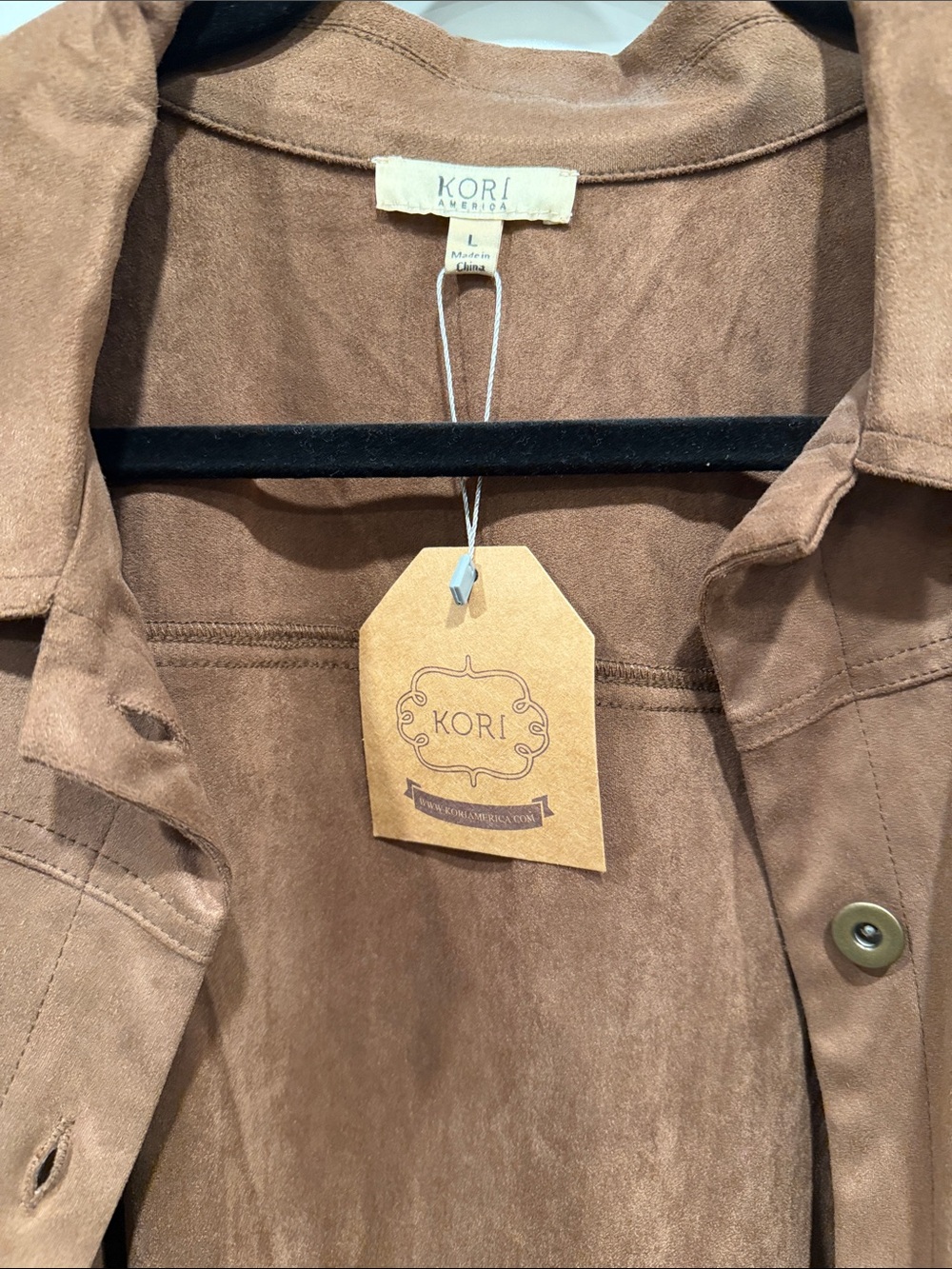 Kori Suede Button-Front Jacket in Brown - Picture 2 of 5